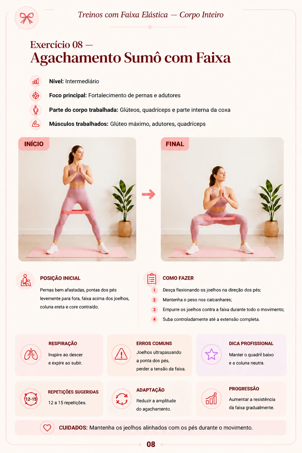 Exercício 08 - Agachamento Sumô com Faixa