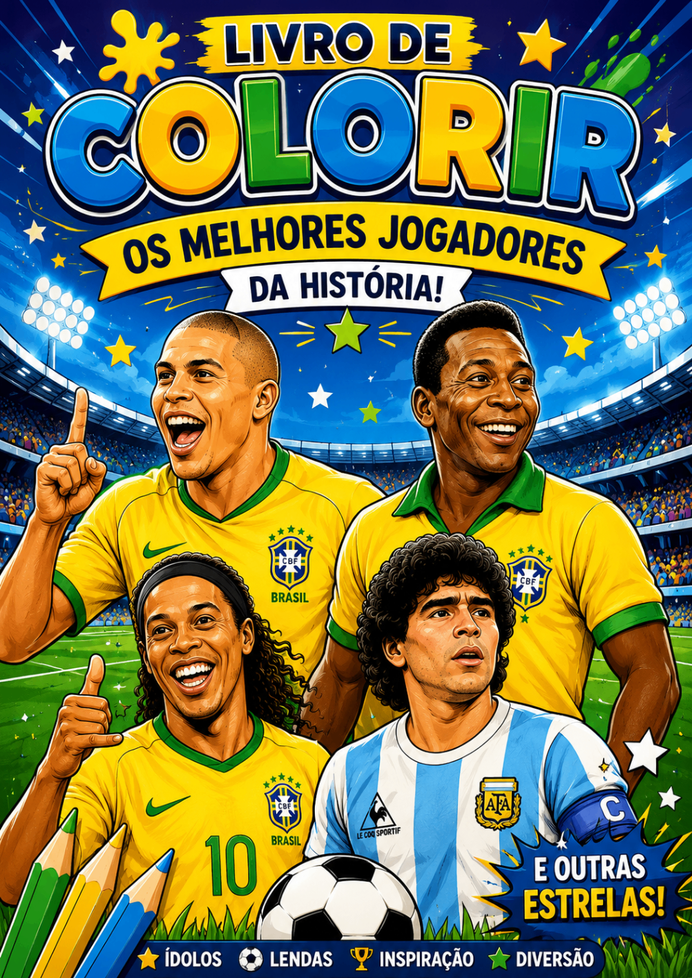 Livro bônus com os maiores ídolos da história do futebol
