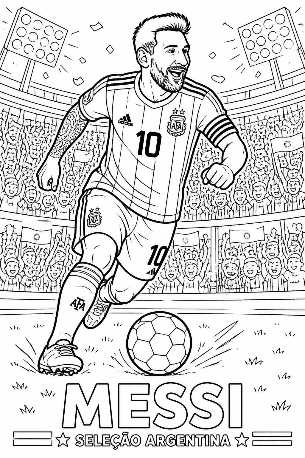 Página do Livro de Colorir do Messi