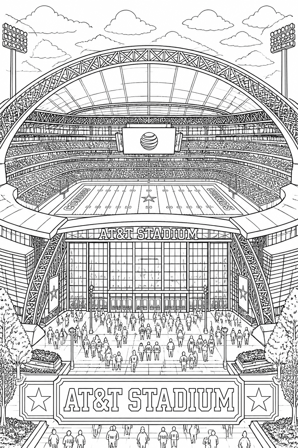 Página do Livro de Colorir com estádio AT&T