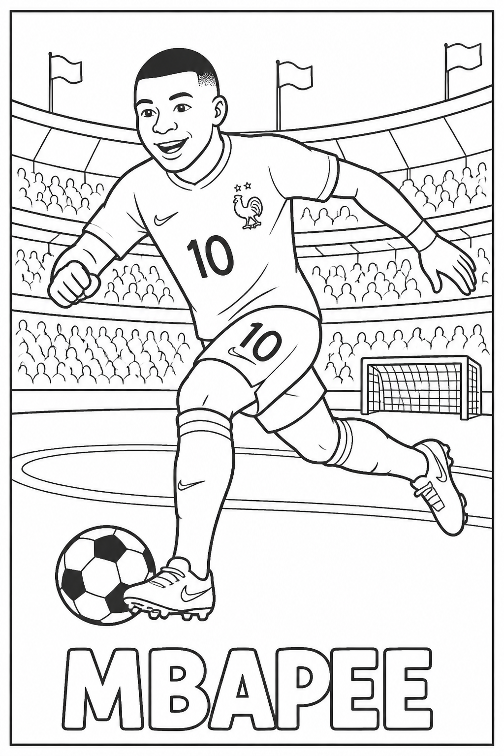 Página do Livro de Colorir do Mbappé