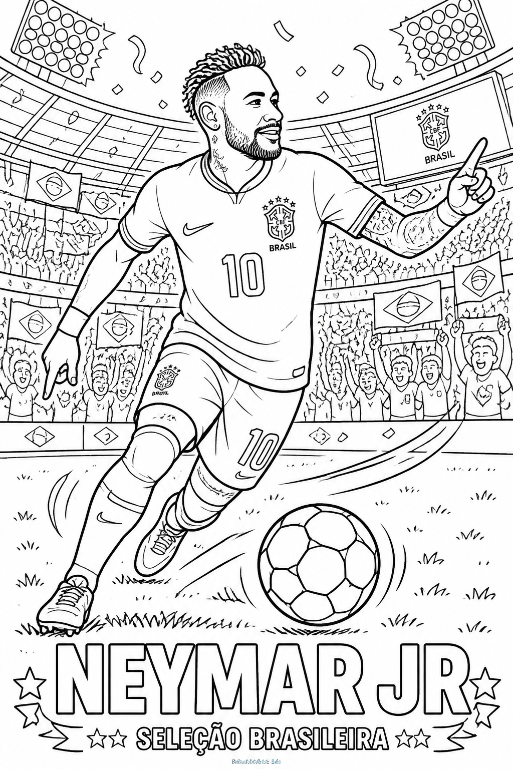 Página do Livro de Colorir do Neymar Jr