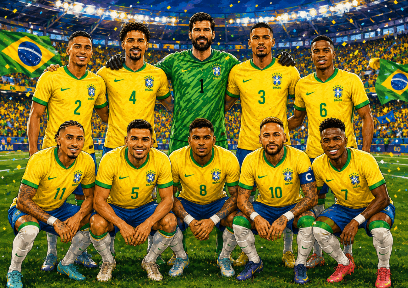 Pôster bônus com a seleção brasileira
