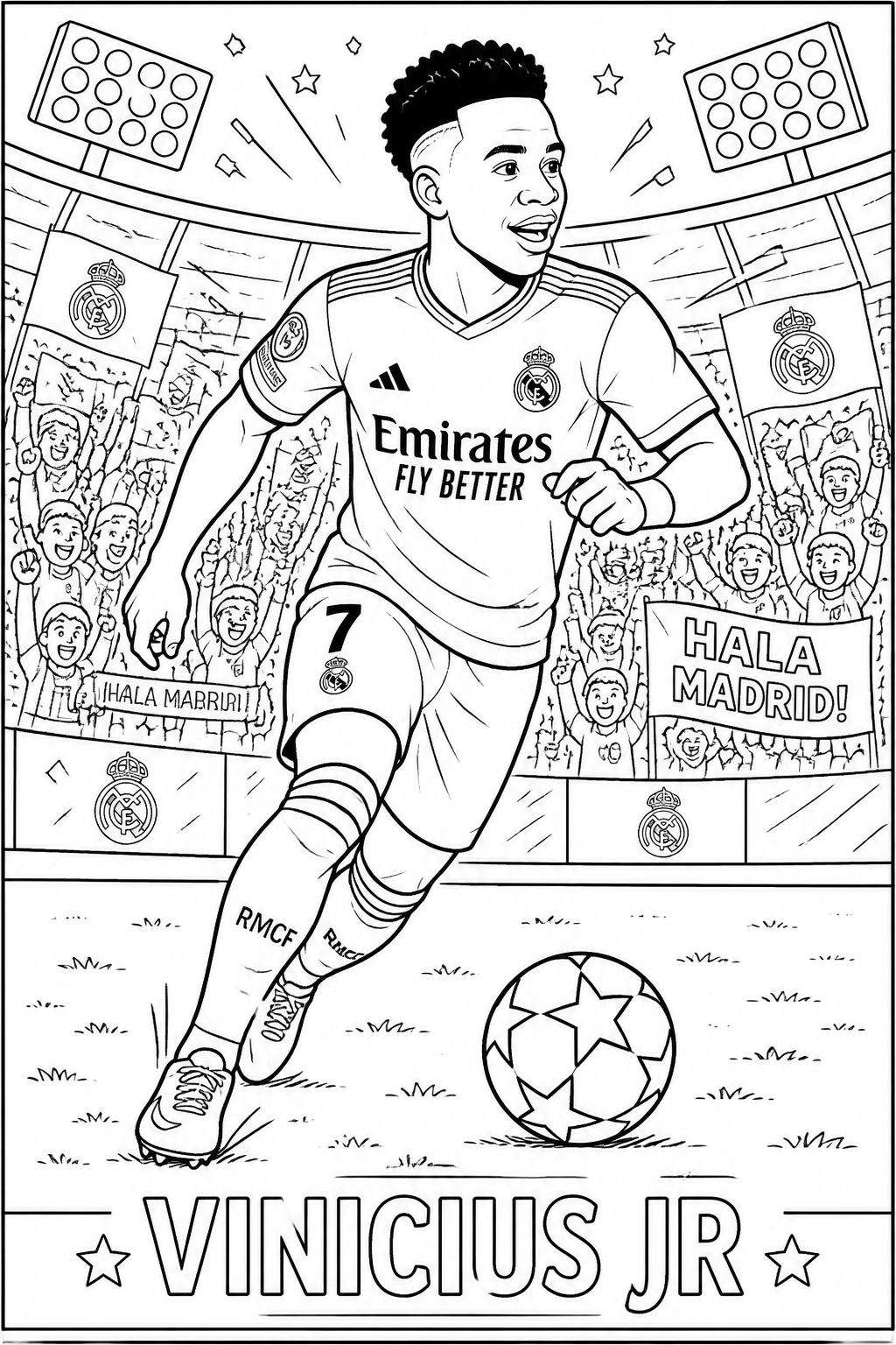 Página do Livro de Colorir do Vinicius Jr