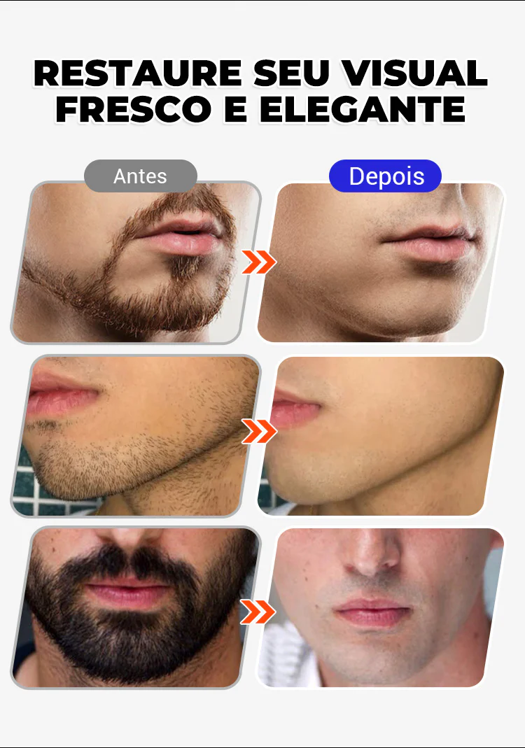 Antes e depois do Ionique Mini Shaver