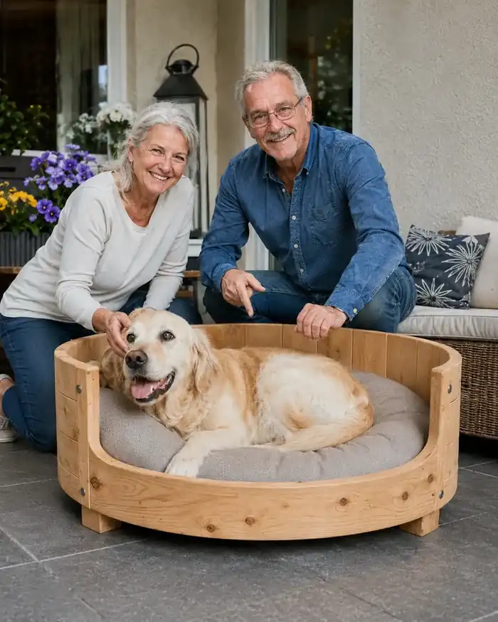Sabine & Thomas R. aus Baden-Württemberg mit rundem Hundebett