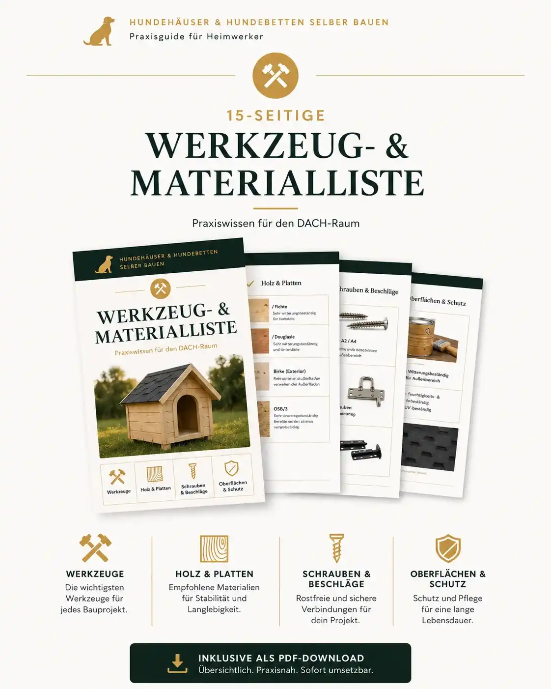 15-seitiger Werkzeug- & Materialliste