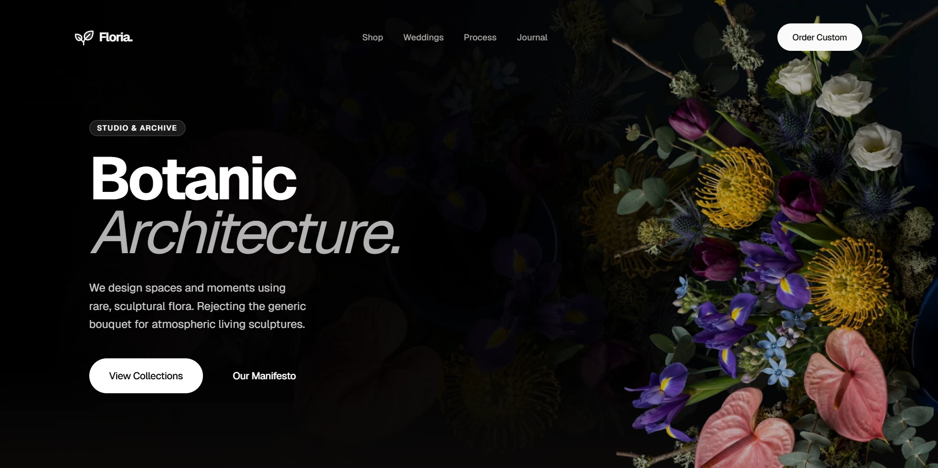 Screenshot of Floria, a Landing Page project built with Taste Skill